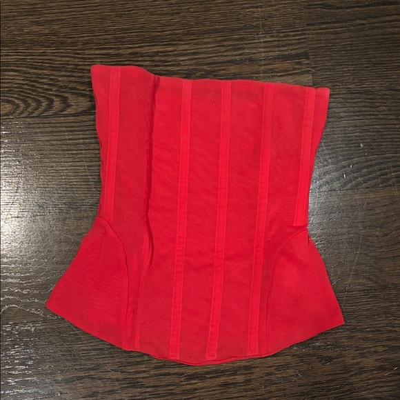 Miaou Libra strapless Corset in Red - Picture 6 of 7